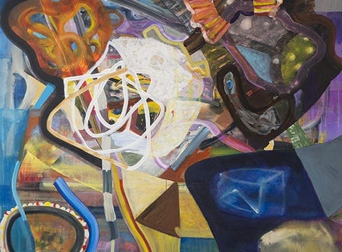 Haikai-Yellow Acrylic on Canvas, George Havu Gallery