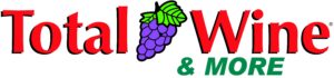 Total Wine and More logo with red and green letters and purple grape bunch with green leaf