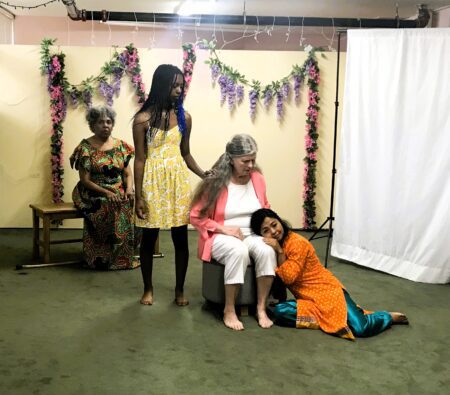 A rehearsal of Roshni's play, Yatra: A Journey to Truth, Light and Life